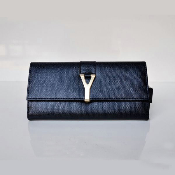 241175 Yves Saint Laurent Y Grande Linea Flap Portafoglio 241175 Nero